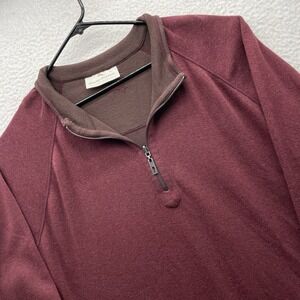 Tommy Bahama Reversible Sweater Mens XXXL Red Brown 1/4 Zip Mock Neck Pullover